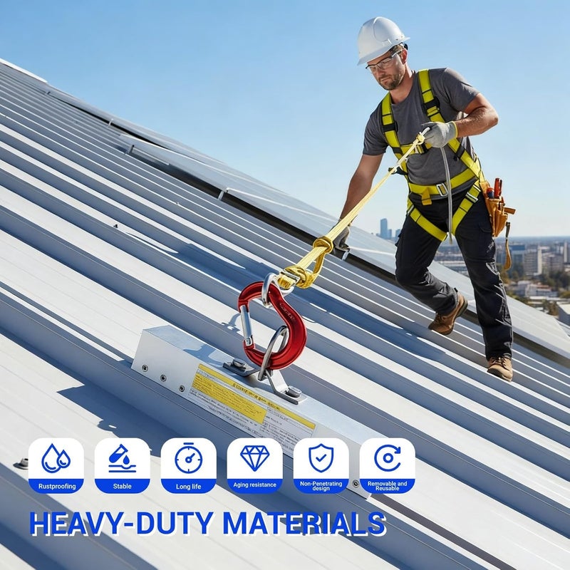 Teinfice Fall Protection Standing Seam Roof Anchor Clamp, Metal Aluminum-Solid Permanent Roof Anchor, Safety Anchor System for Roof Climbing, Work, OSHA/ANSI Compliant - Image 5